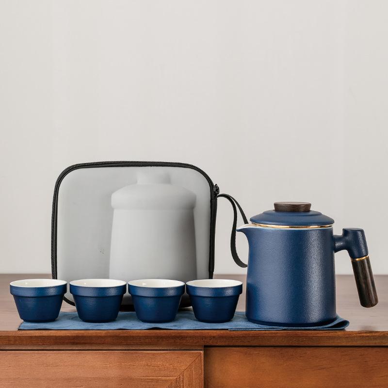 Outdoor portable travel tea set storage bag Kung Fu tea set simple teapot tea cup gift box