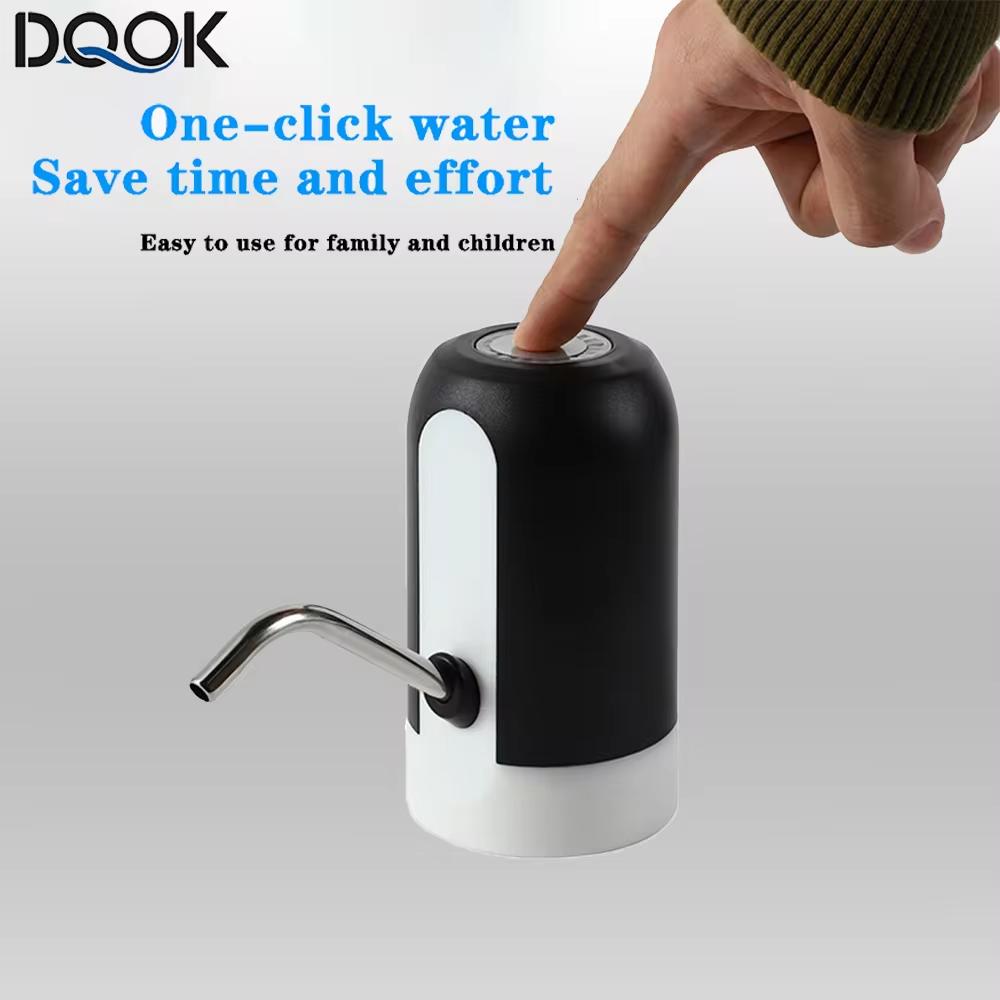 Насос для бутылки с водой, зарядка через USB, автоматический электрический дозатор воды, насос для бутылки с водой, автоматический переключатель, диспенсер для питья CSQ-BLACK