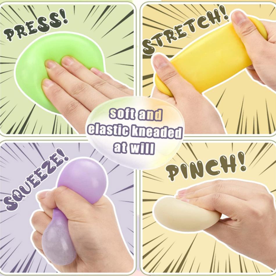 Simulation Essen Knödel Squishy Knetball Buntes Sensorisches Fidget Spielzeug mit Dampfgarer zur Stressbewältigung Heim-Schreibtisch-Dekoration Geschenk