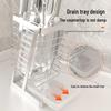 Stainless Steel Kitchen Knife & Utensil Holder with Draining Feature