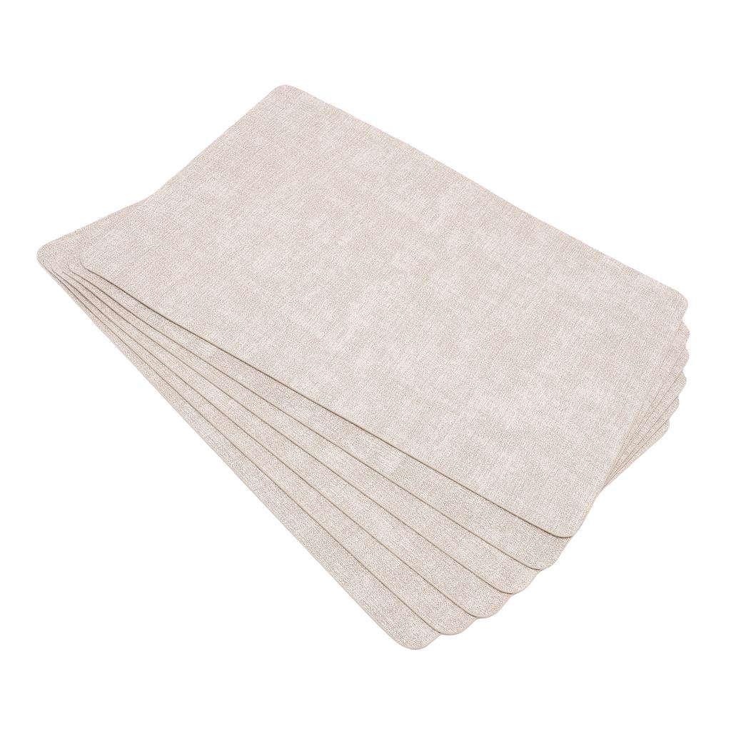 6Pcs Table Mat Set Artificial Leather Water Oil Heat Resist Multifunctional Textured Placemat for Restaurants Kitchens