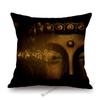 Worship Buddha Sakymuni Lotus Flower Buddism Oil Painting Southeast Asia Buddhists Decoration Pillow Case Linen Cushion Cover
