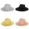 Colored Straw Plain Hat  Outdoor Wide Brim Sun Hats Uv Protection Outings Casual