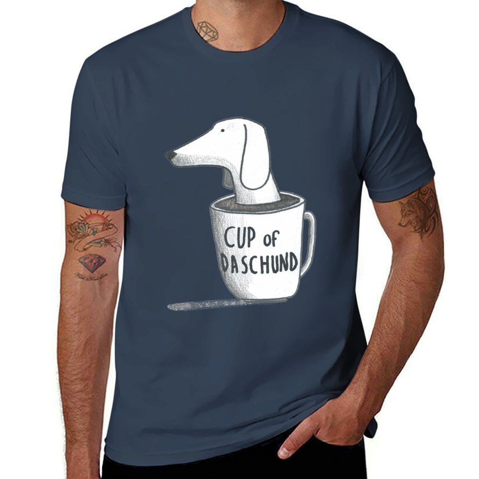 Daschund Coffee Time Tshirt Large Size Soft Cotton Tshirt S