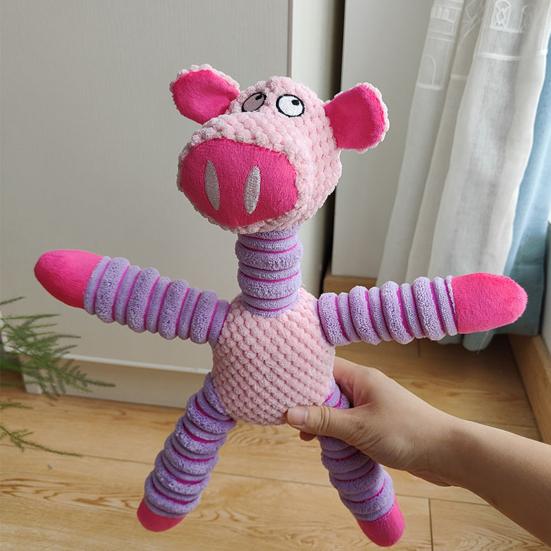 Teething Toy Puppies Animal Shape Soft Plush Chew Toy with Sound Maker Interactive Dog Toy Small Medium Dogs Puppy Play Toy