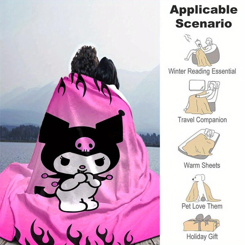 1pc, Sanrio Cute Skull Character Home Decorative Blanket: Perfect Gift for Bedroom, Living Room, Travel, Camping, Car, Beach, Office Nap, Ideal Sofa T