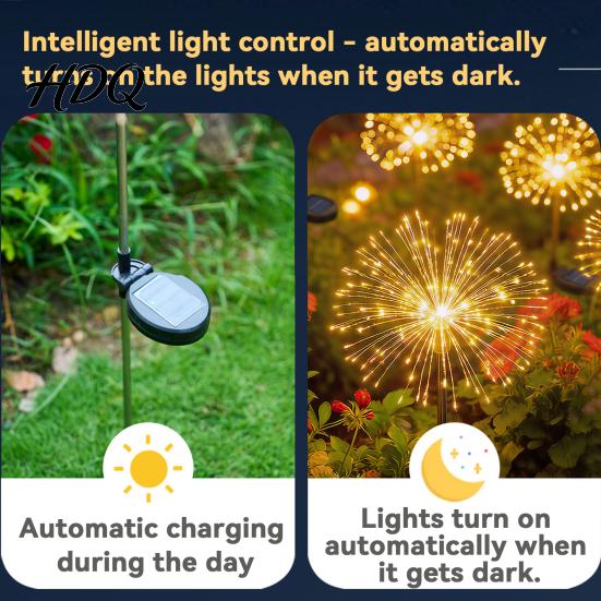 Creative Solar Patio Lights Dandelion Garden Light Outdoor Powered Lamp DIY
