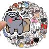50PCS Funny Cat Stickers Cute Cartoon Cat Meme Stickers Pack Kawaii Animal Vinyl Waterproof Decals Journaling Laptop Scrapbook