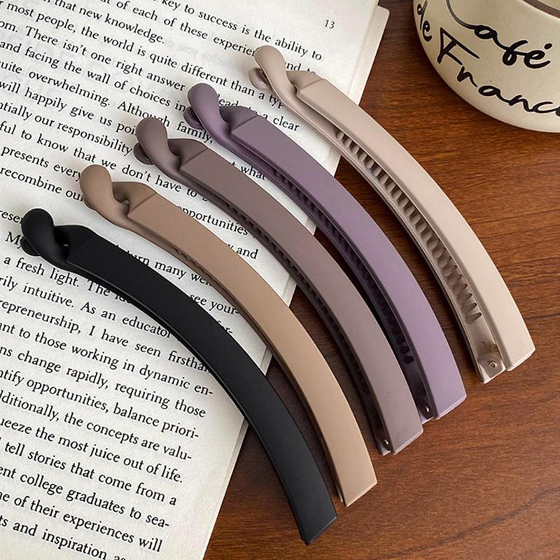 Versatile Frosted Banana Clips Elegant Ponytail Hairpin Simple Traceless Barrettes For Women Girls Fashion Hair Accessories Gift