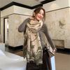 Autumn and winter new landscape begonia double-sided jacquard scarf elegant atmosphere shawl women's thickened warm scarf