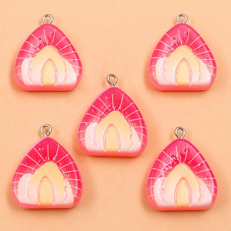 Mixed Style Resin Fruit Pendant Keychain - Kiwi, Watermelon, Lemon