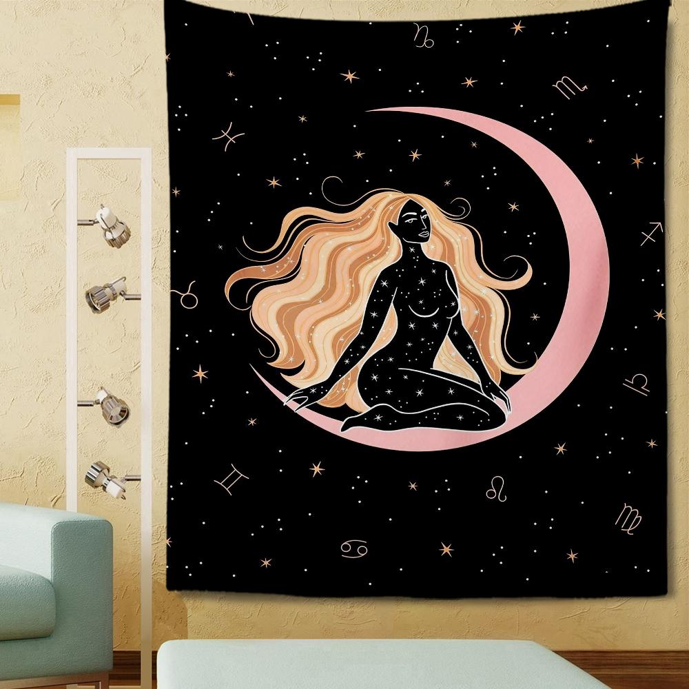 Indian girl tapestry mandala bohemian decoration lace hippie witchcraft divination custom your pattern