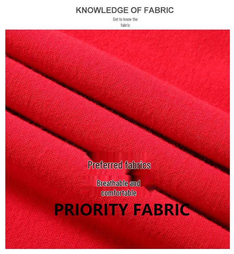 Year of the Horse Red Plus Size Men's Festive Velvet Warm Hoodie