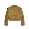 Turndown Collar High Waisted Crop Top Jacket with Pleated Design Women's Long Sleeved Solid Color Short Jacke Commute Autumn 2025