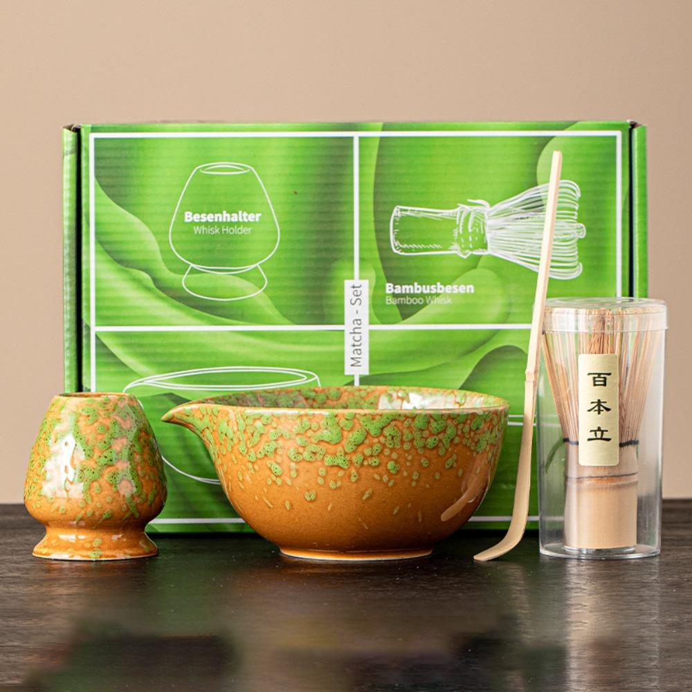 Gifts Hand Ceramic Matcha Bowl Kiln-changed Tea Art Matcha Brewing Cup Large Capacity Tea Brush Stand