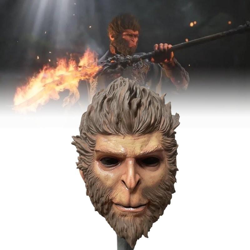 Schwarze Wukong Mythische Affenmaske für Halloween-Kostümparty und Cosplay-Requisiten