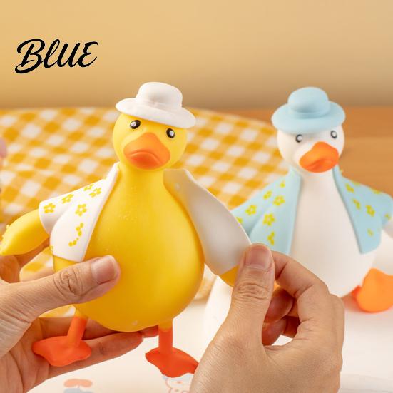 Hand Kneading Toy Slow-Rising Duck Squeeze Soft TPR Stress Reliever with And Relax Interchangeable Outfits Portable Fidget Decompression Gadget
