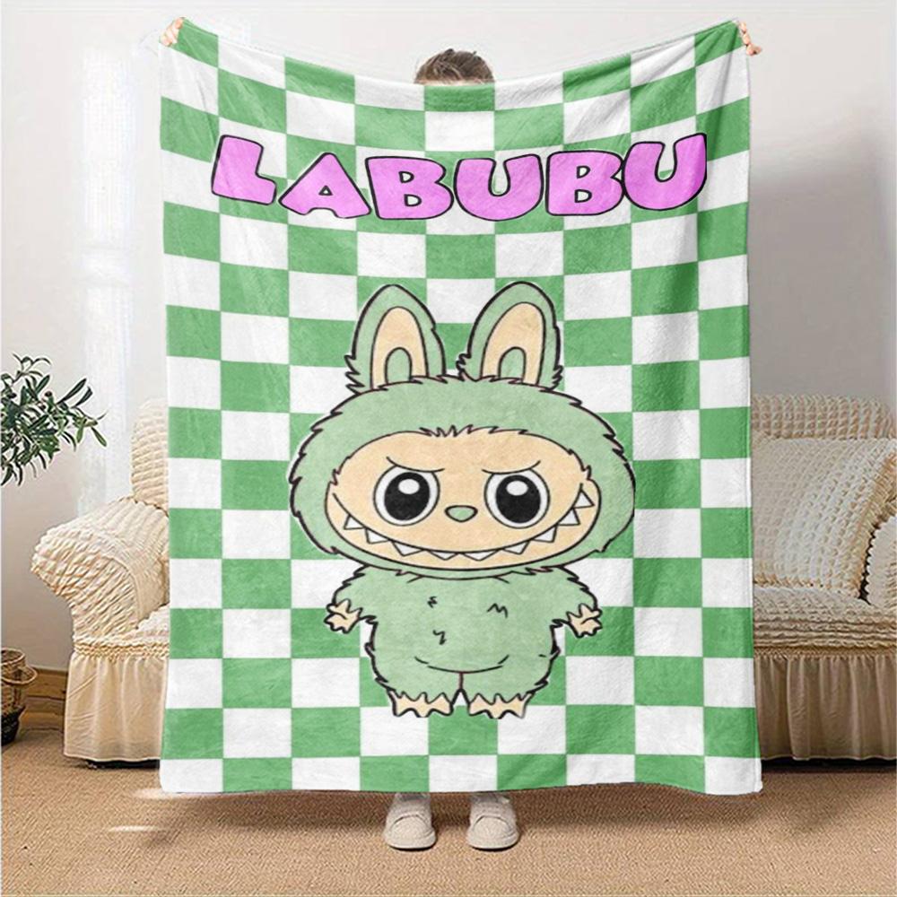 Labubu Blanket Comfortable Suitable for Seaside Couch Bedding for All Seasons Playful Design Unique Gift for Family and Friends Camping