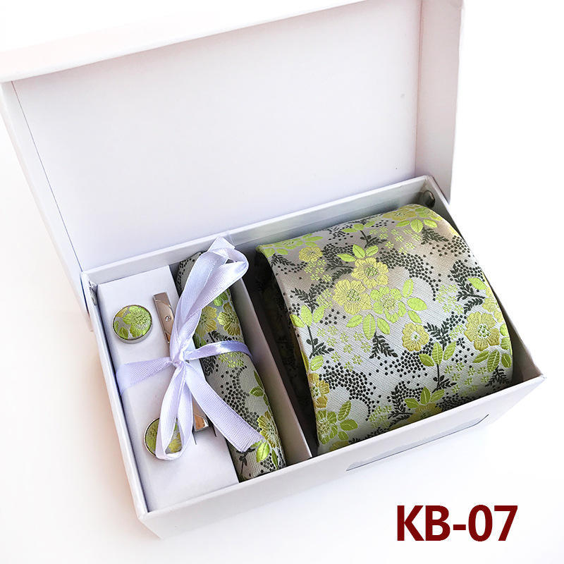 Men'S Tie Gift Box 6-Piece Set Big Flower Wedding Tie Set