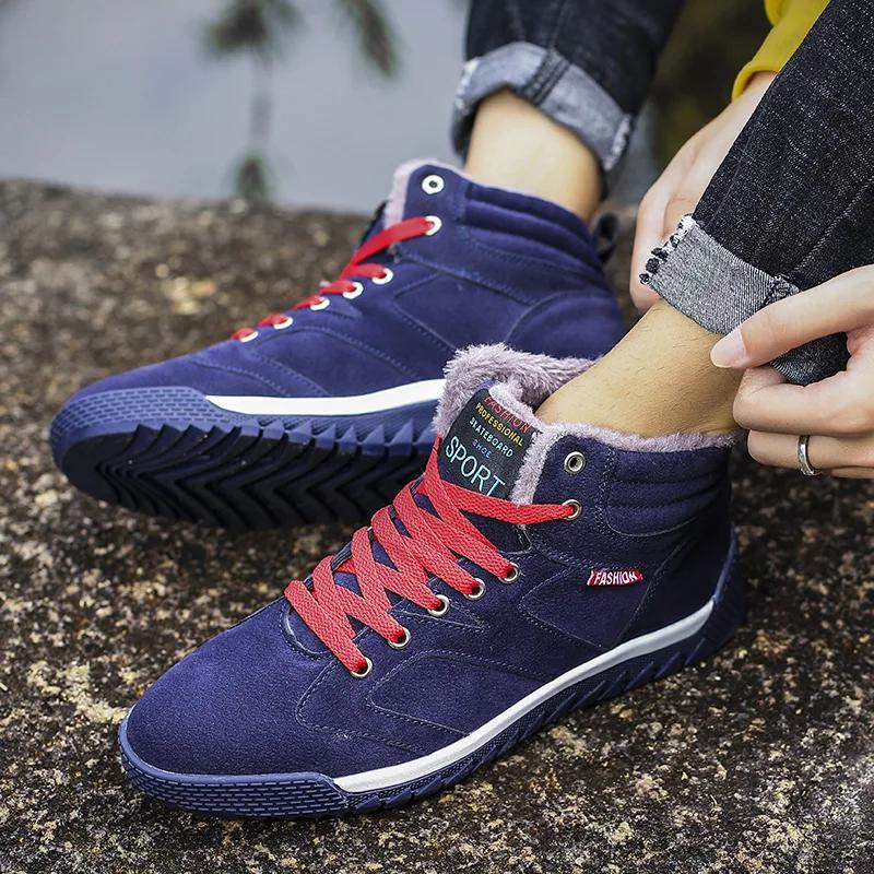 Boots Winter 2024 Fashion Men's Low Help Sneakers Board Shoes Outdoor Anti-skid Warm Cotton Shoes Snow Casual Work Ankle Boots