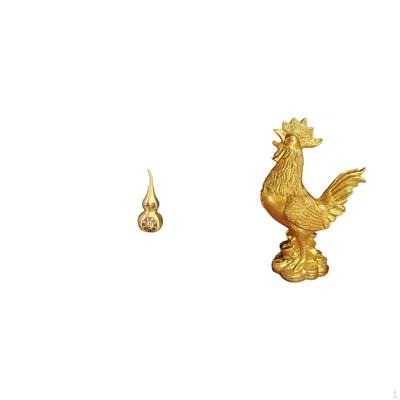 Brass Gourd And Chicken Figurine Feng Shui Statue Ornament for Spring Festival Birthday