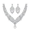 1 Set Orecchini Collana Sposa Strass Cristallo Finto Gioielli Collana Girocollo Regolabile Vuota