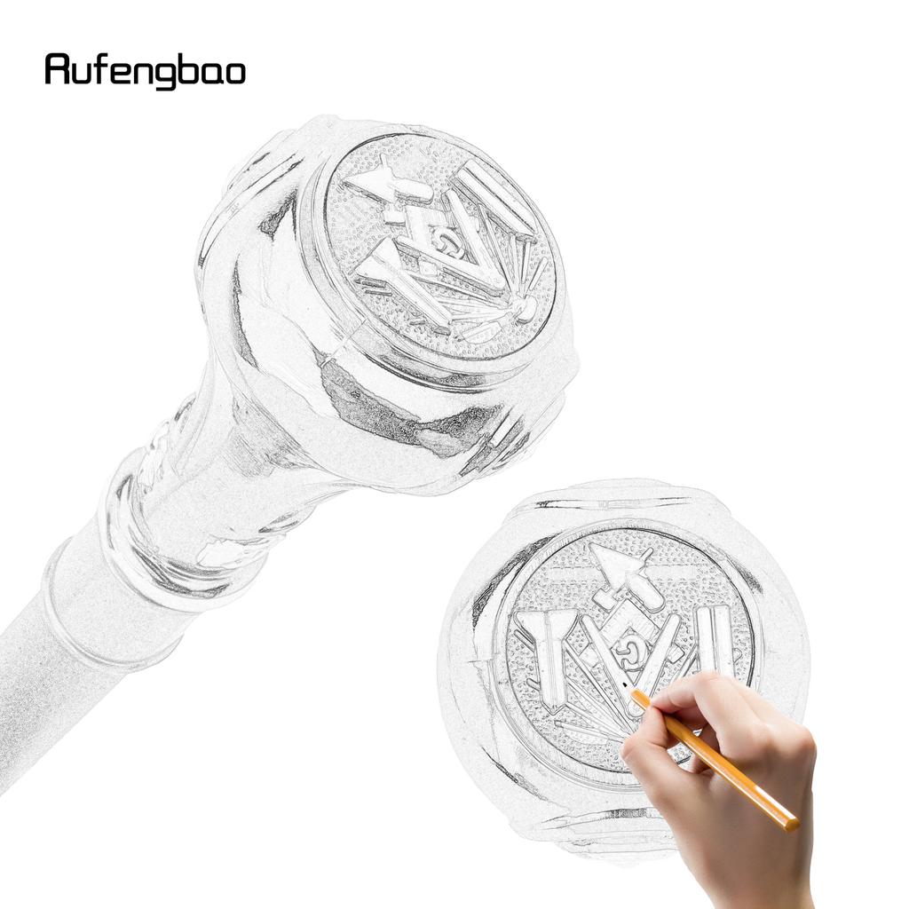 Golden White Freemasonry Freemasons VG Totem  Walking Cane Fashion Walking Stick Gentleman Crosier Knob Walking Stick 93cm