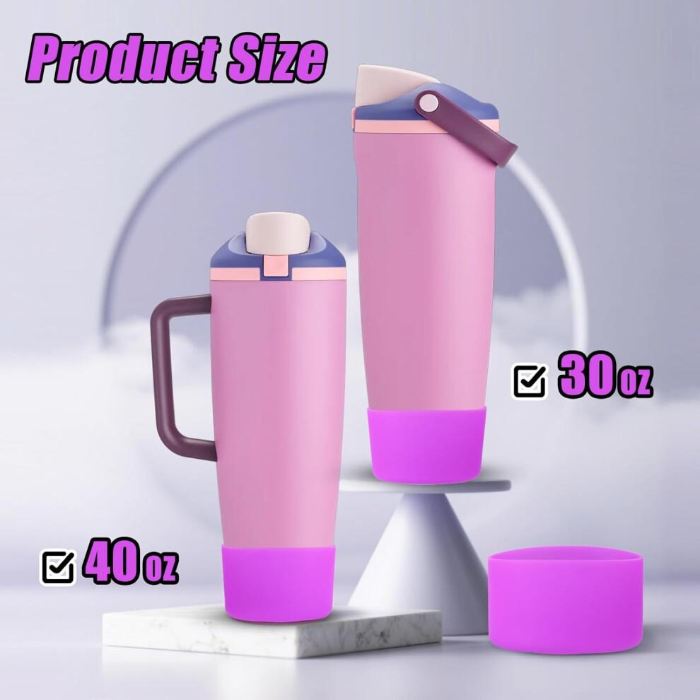 2 Pezzi Basetta in Silicone per Bottiglie e Tumbler Owala 30oz & 40oz FreeSip Sway, Accessori per Owala - Viola