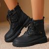 Fashion British Style Yellow Platform Boots for Women Zipper Up Ankle Boots Woman Ankle Boots Woman Punk Round Toe Lace Up Botas Lady