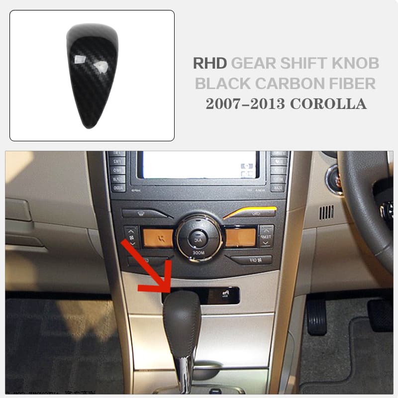 Right Hand Drive 07-13 Corolla Plastic Steering Wheel Modified Carbon Fiber Pattern Black Navigation Panel  Interior Decoration right hand  drive