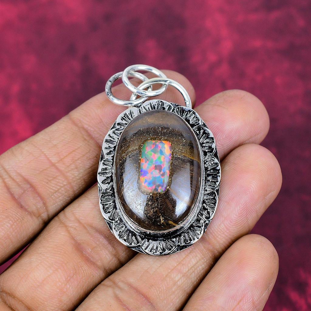 Boulder Opal Jewelry, 925 Solid Sterling Silver Pendant Handmade Gemstone Jewelry, Gifts For Wife Brand New Pendant