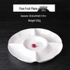 Qianxing A8 White Melamine 5-Compartment Divided Serving Platter