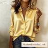 JPNTKY Women's Fashion Casual Long Sleeve POLO Neck Blouses & Shirts