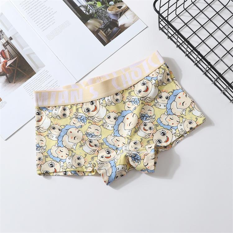 Plus Size Women's Pure Cotton Cartoon Briefs - Antibacterial, Breathable, Unisex, Four-Corner Design
