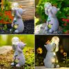 Goodeco Solar Cat Garden Statue - Outdoor Cat Decor with Solar Butterfly & Succulent Flowers LED Lights for Cat Lovers and Garden Enthusiasts - Ideal