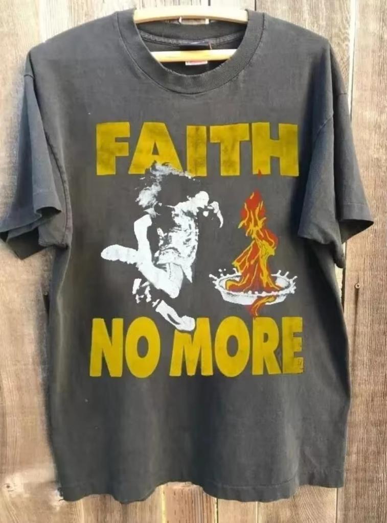 Summer Unisexs Casual Fashion Loose Breathable Pure Cotton Retro Faith No More Tshirt Suitable For Daily Wearing