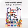 Multi-functional Animal Bead Maze: Wooden Three-Track Toy for Infant Hand-Eye Coordination & Early Education.