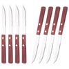 Conjunto de Talheres para Bife com Cabo de Madeira Prateado 8 Peças Aço Inoxidável Talheres Conjunto de Facas Afiadas Talheres Utensílios de Mesa Conjunto de Facas