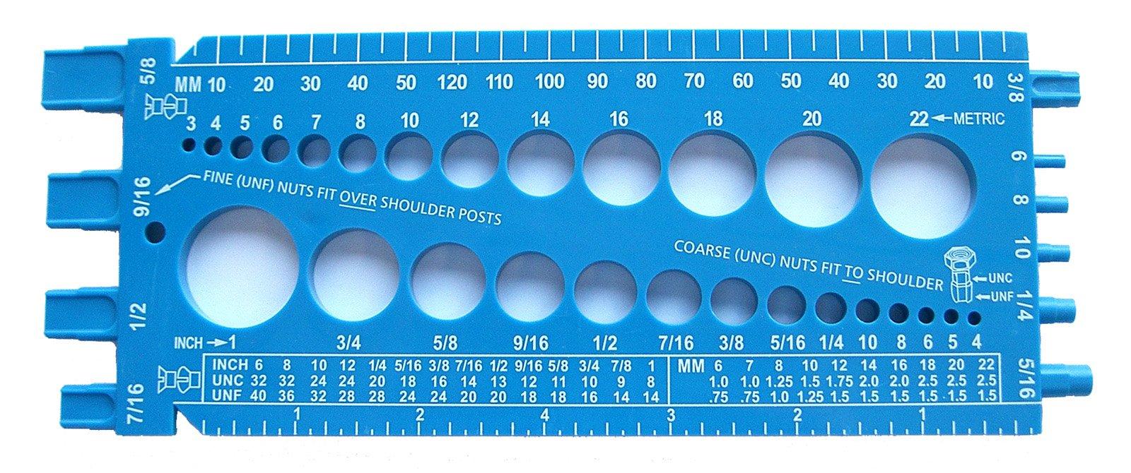 

StainlessTown Nut Bolt Size & Thread Gauge Standard Metric Blue