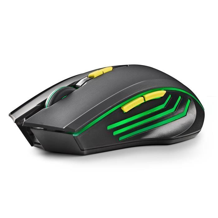 Souris de jeu sans fil - NGS - GMX-200 - Lumières LED - Ergonomique - 6 boutons - 800-3200 DPI