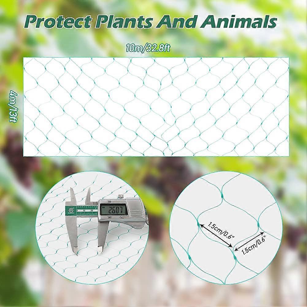 4x10m Green Garden Netting, Bird Netting Pond Plant Netting for Protecting Fruit Tree Vegetable Patch Flowers Crops