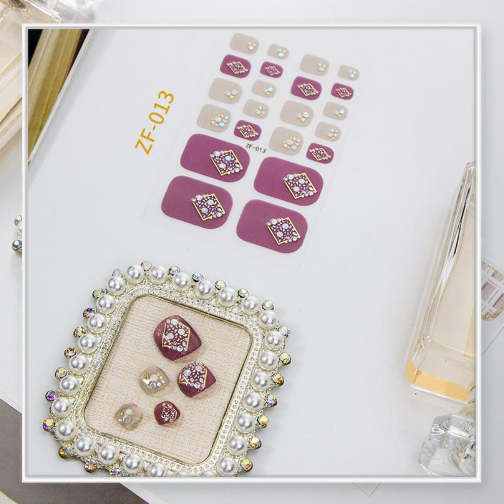 Three-dimensional Toenail Sticker 3D Imitation Drill Toenail Nail Patch Waterproof and Long-lasting Whitening Toenail Sticker Full Sticker