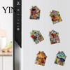 Metal Cabinet Magnets Vintage House Refrigerator Magnet, Colorful Fairy Tale Town Magnetic Fridge Decoration Kitchen Accessories Lockers Decorative