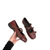 Retro Spice Girl Rivet Shallow Mouth Mary Jane Shoes Women's 2025 Summer New Casual Platform Sports Ballet Shoes