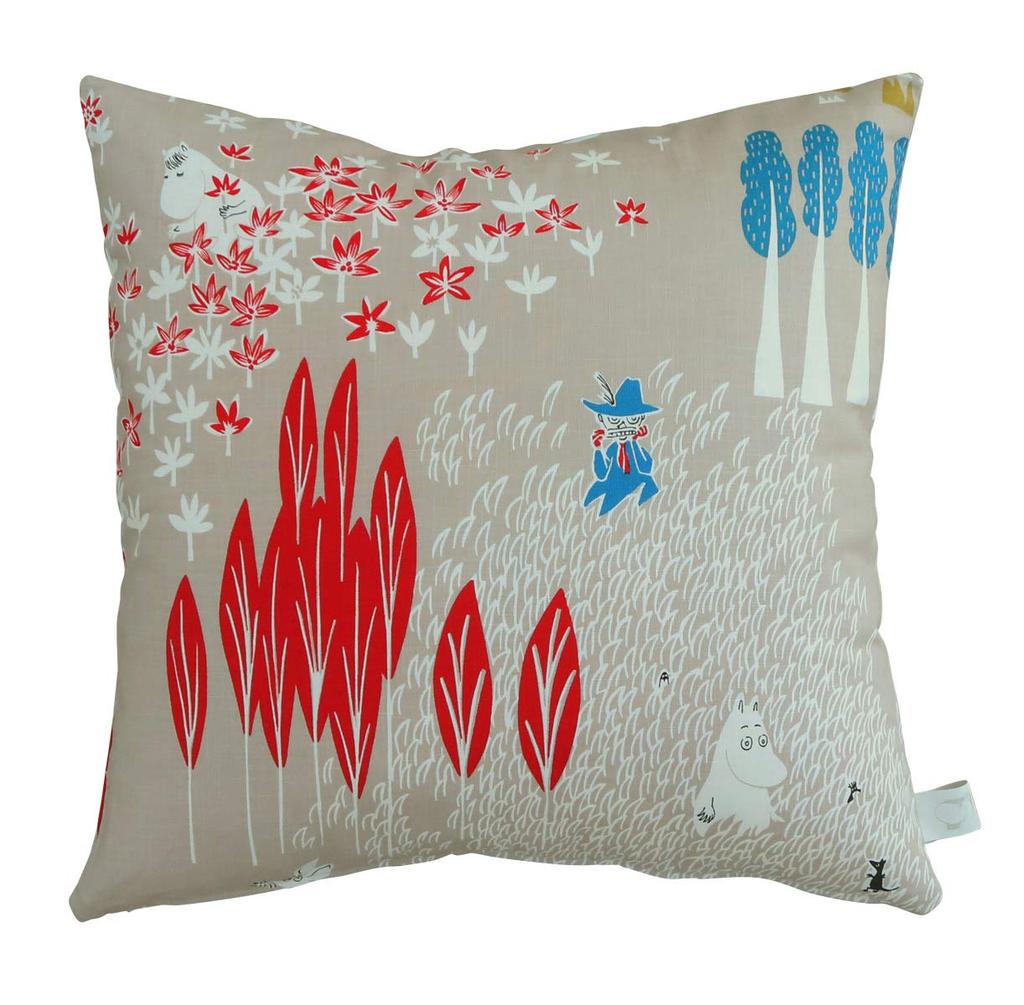 Quarter Report Moomin Cushion Cover Zipper Made In Japan (MOOMIN) "I'm Here," Gray, 45x45cm, 100% Cotton, Closure,