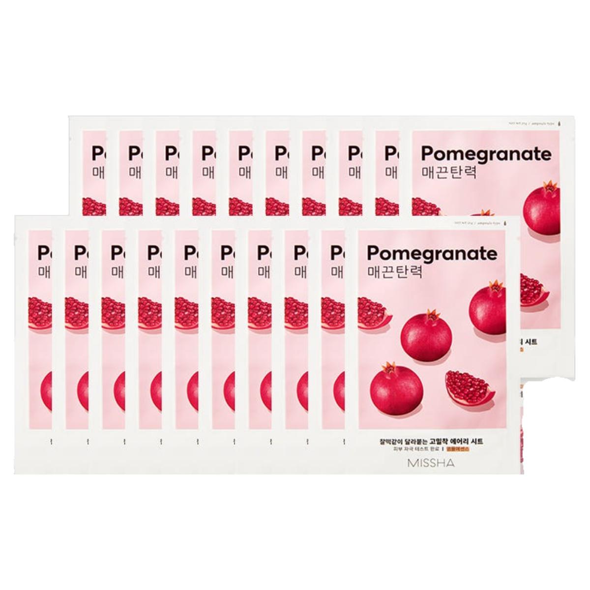 

MISSHA Airy Fit Sheet Mask [Pomegranate] 19g x 20ea Set Firming & Revitalizing Facial Treatment