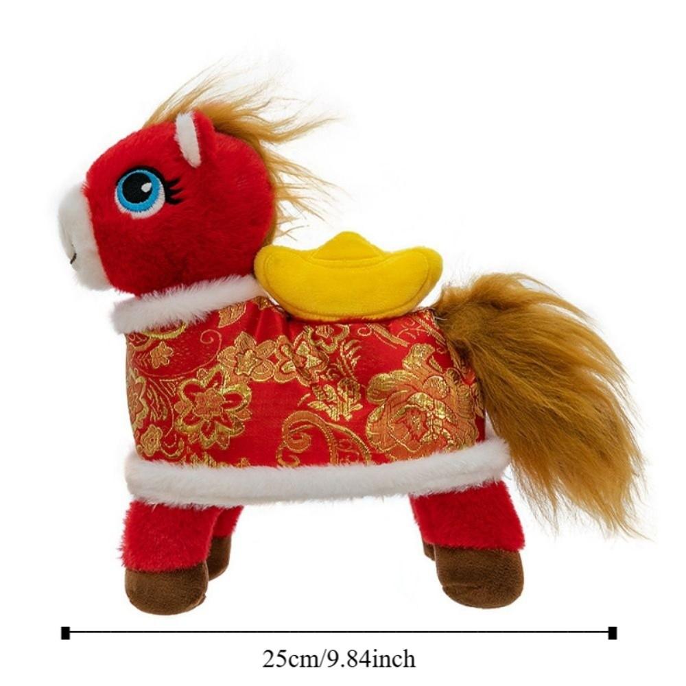 Letter Print Plush Horse Doll Soft Stuffed Horse Stuffed Animal  Year of The Horse