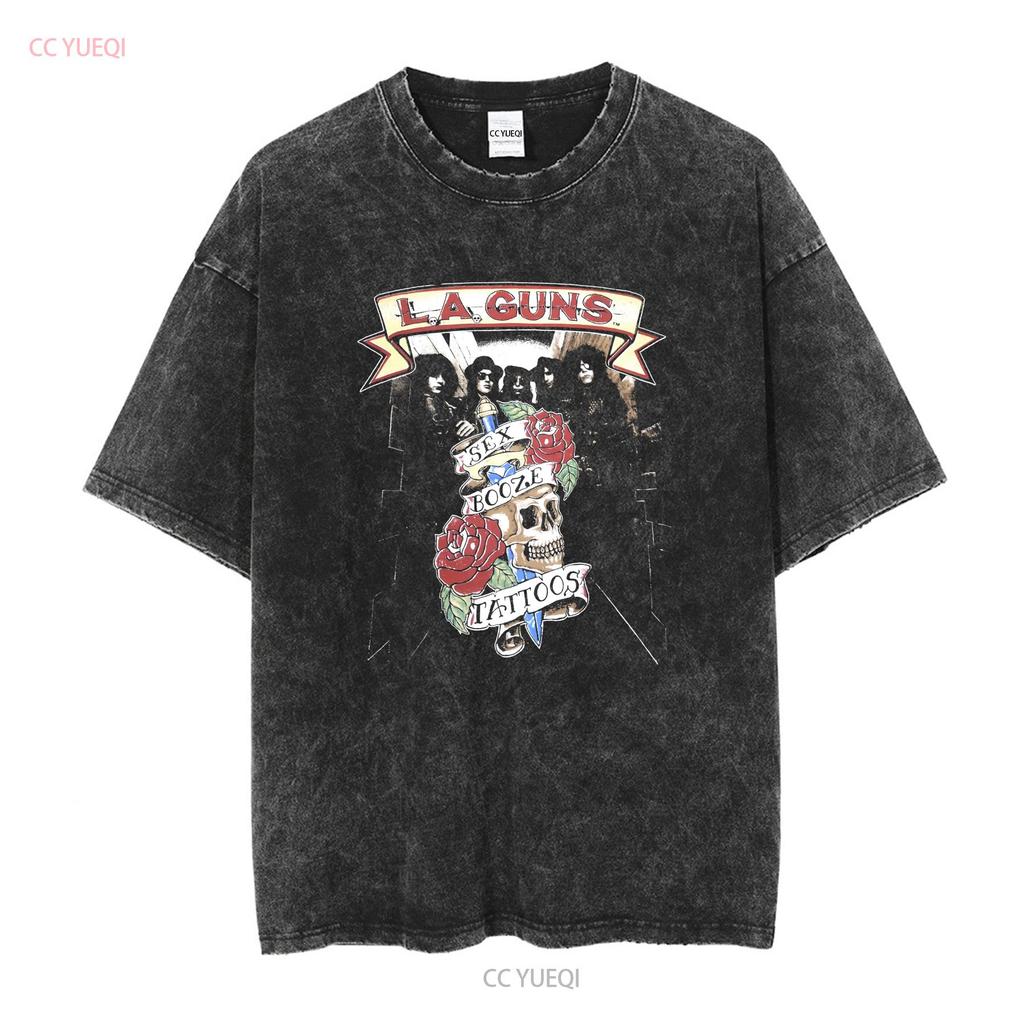 LA Guns T Shirt Tour 89 Cocked Loaded Sizes S To XXL New Long or Short Sleeves Vintage Washed Casual Homme
