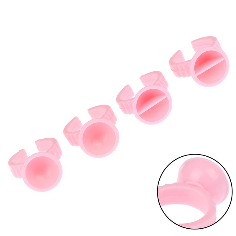 100 st Engångs Ögonfransförlängningslimringar Limhållare Limbehållare