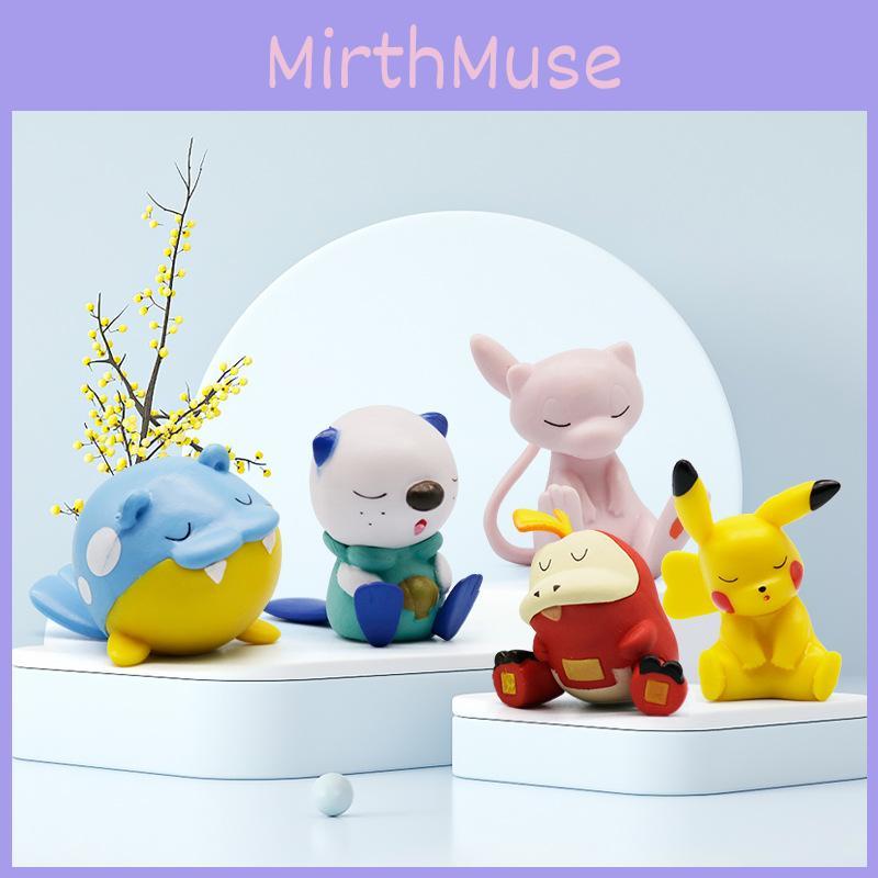 Sleeping Pikachu 5pcs Action Figure Capsule Toy Anime Doll Collectible